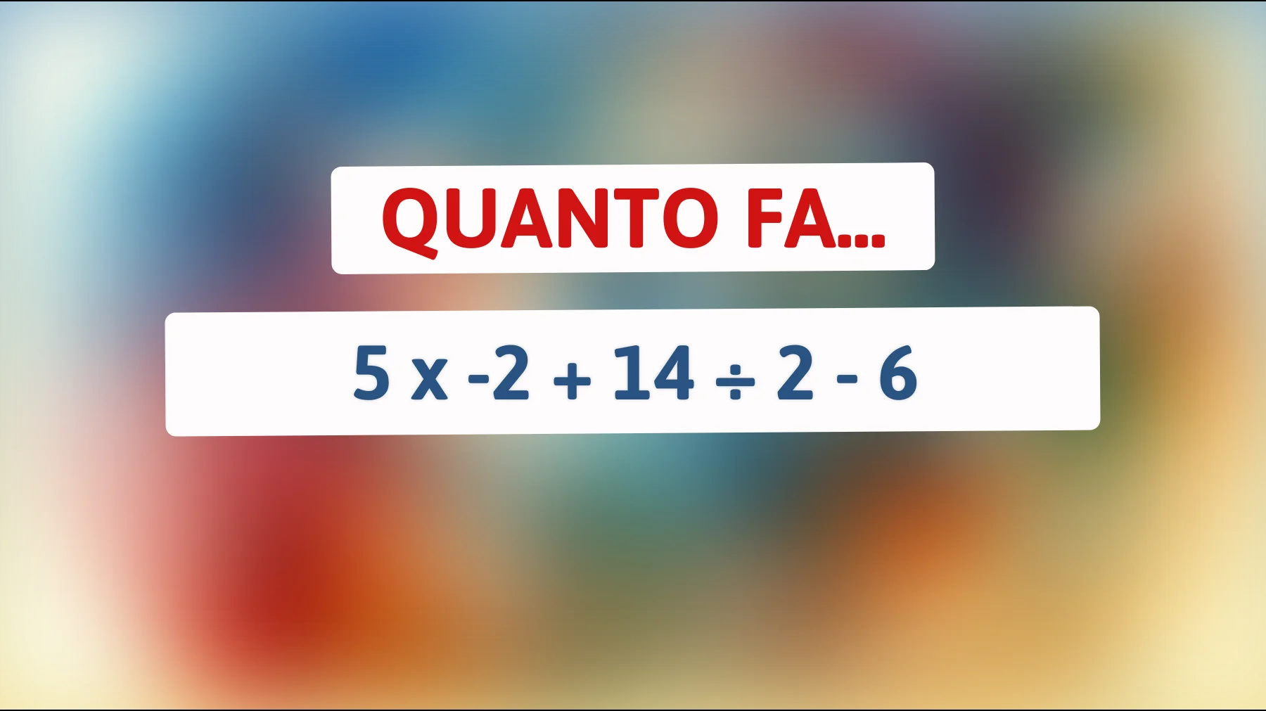 "Solo i veri geni riescono a risolvere questo enigma matematico complesso senza errori!""
