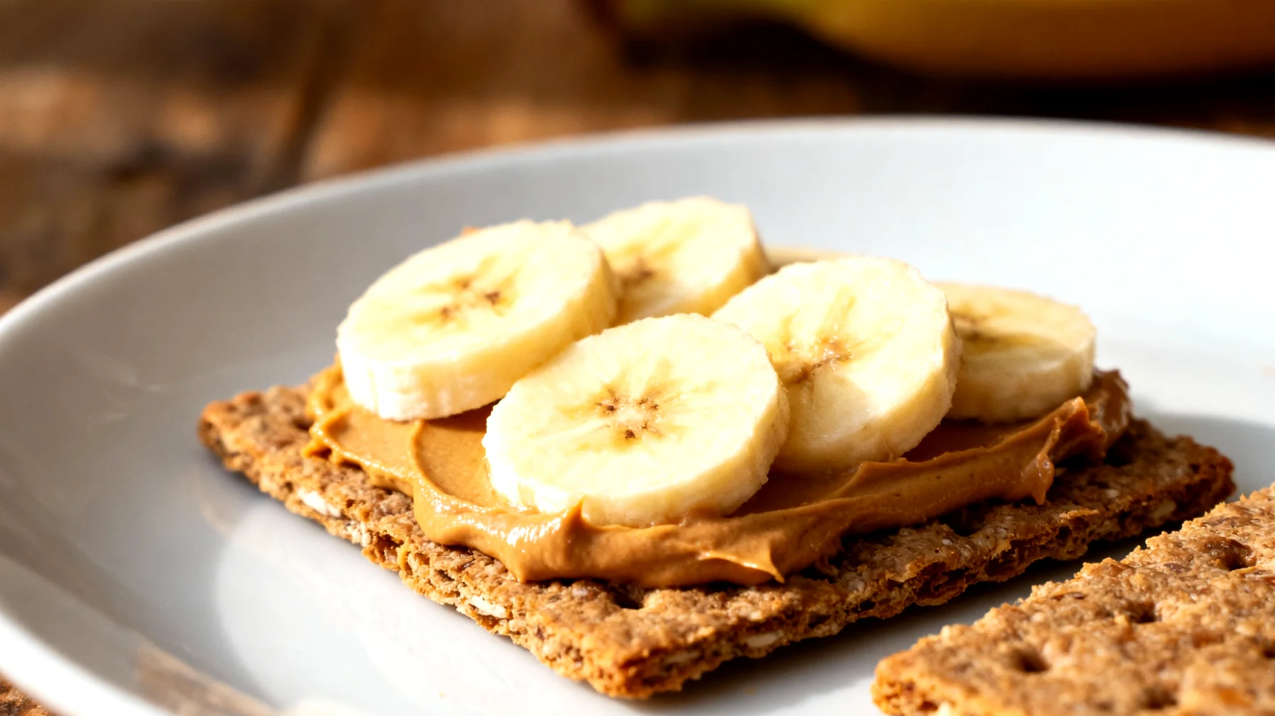 Crackers di segale integrale con crema di mandorle e banana"